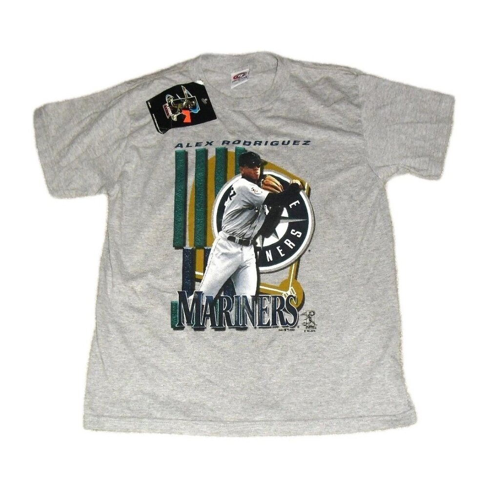 Alex Rodriguez Kids Youth Seattle Mariners Vintage 90s T-shirt Sz. Medium New